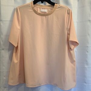 Oak + Fort Chic Blush Pink Coral Blouse.  Large.